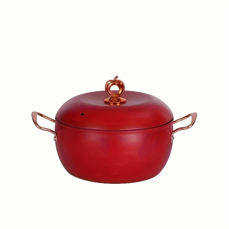 Versatile Non-Stick Soup Pot with Lid for Gas and Induction Cooking