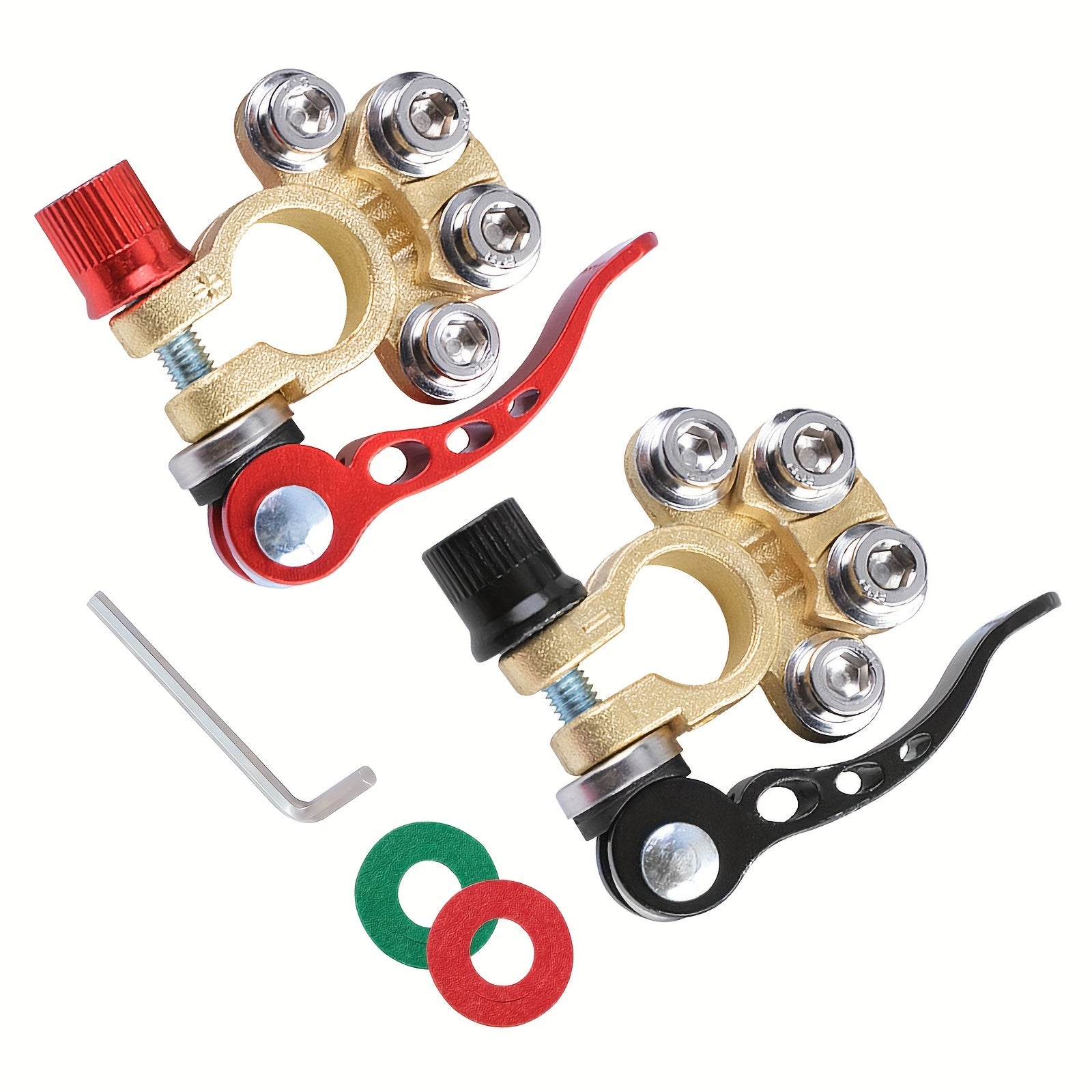 2PCS Zinc Alloy Car Battery Terminal Disassembly Clip Multi-hole Connector