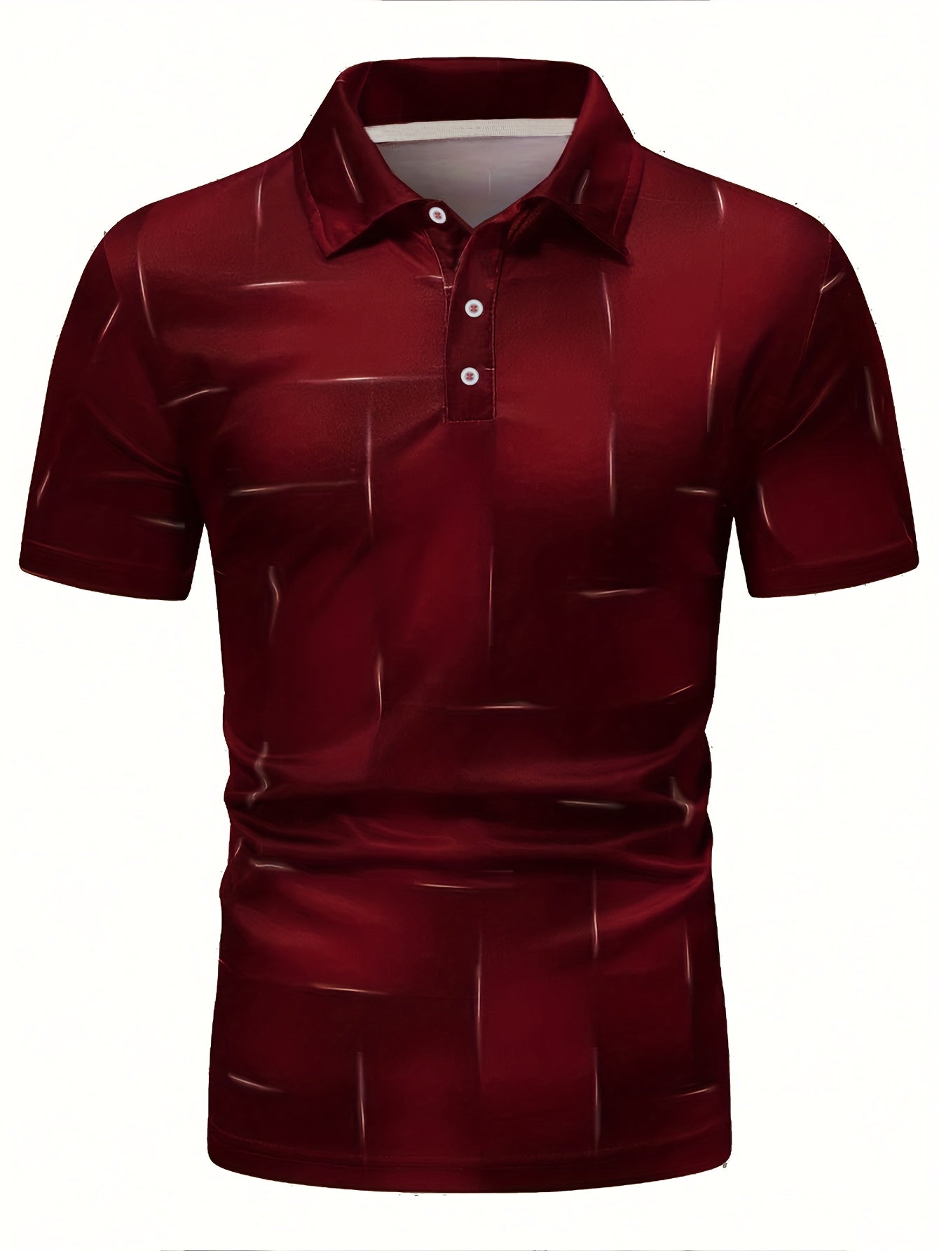 Camisa de manga corta para hombre, estampado geométrico en negro y dorado, poliéster, casual, para golf