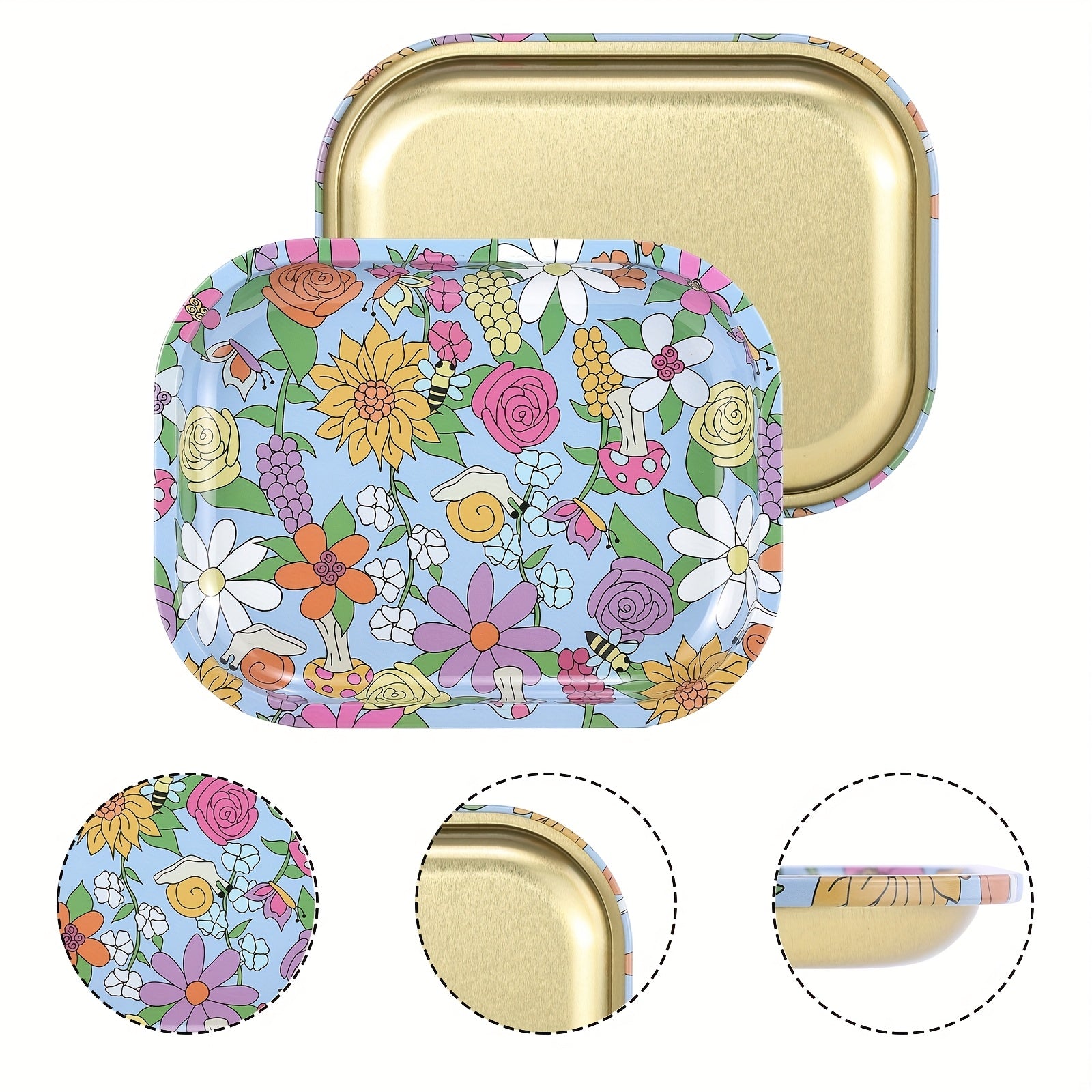 Rolling Tray Floral Critter 180x140mm Tobacco Smoke Accessories