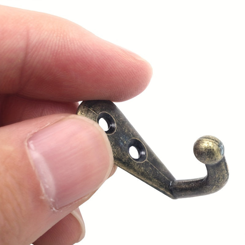 Ganchos de pared de aleación de zinc en bronce rústico para abrigos, llaves, bolsos, sombreros, set de 10