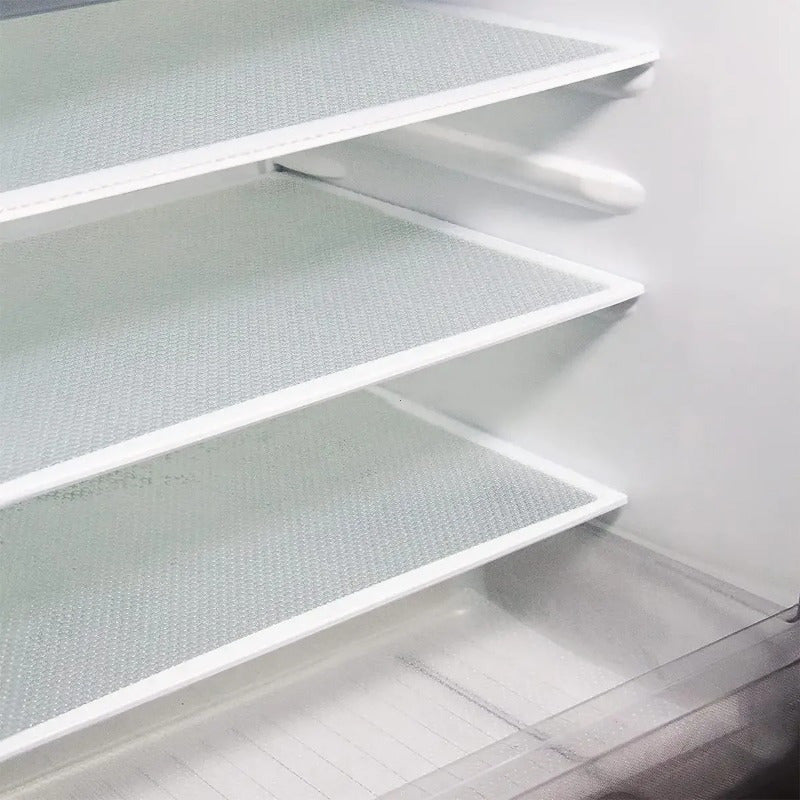 4 Pack Bright Green and White Waterproof Refrigerator Shelf Liners Non-Slip Washable