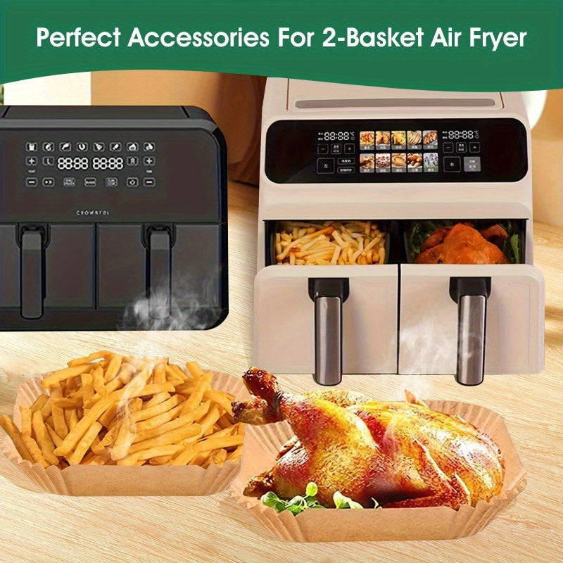 Set of 100 Rectangular Air Fryer Liners for Easy Cleaning and Food Residue Protection