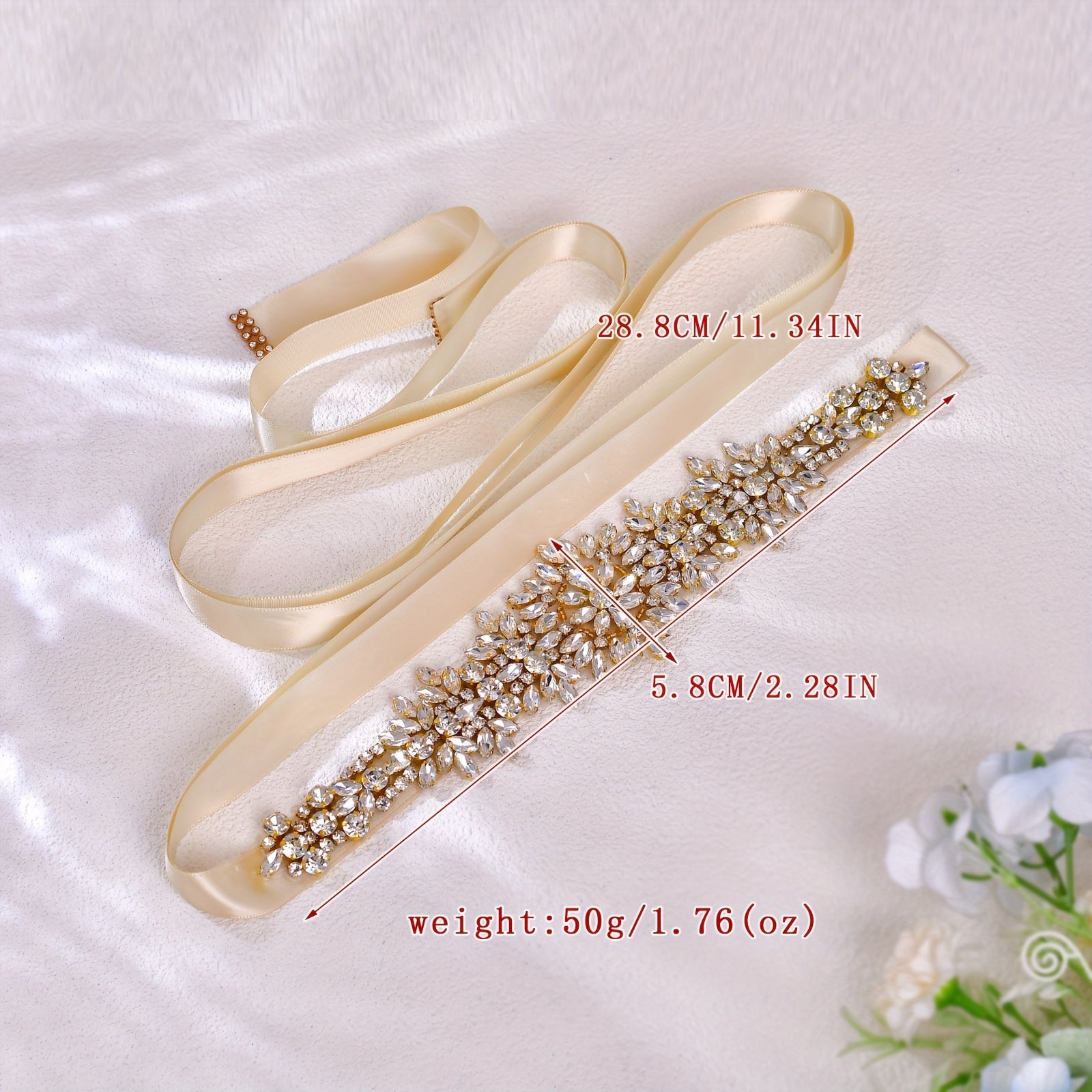 Vintage Boho to'y belbog'i bilan rhinestones bilan to'y belbog'i aksessuari