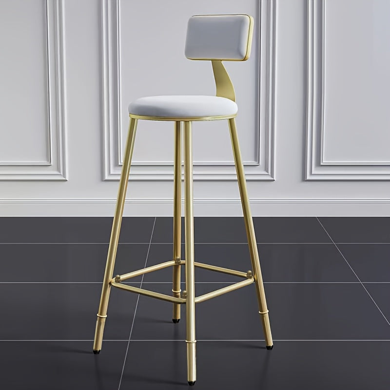 Metal Ramka Vintage-Uslubidagi Yuqori Bar Stul, Orqa O'rindiq va Oyoq O'rindig'i bilan, Oshxona Counter, Ovqatlanish Xonasi yoki Uy Bar uchun Mukammal, Yumshoq O'rindiqli