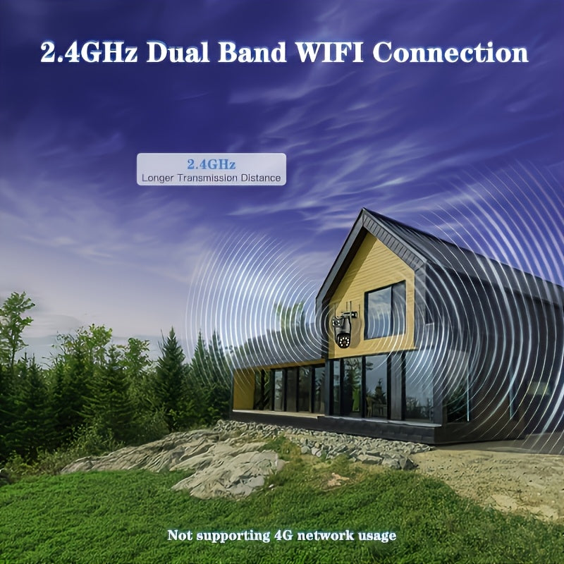 Outdoor WiFi Security Camera with HD Dual Lens Night Vision Motion Alerts Two-Way Audio