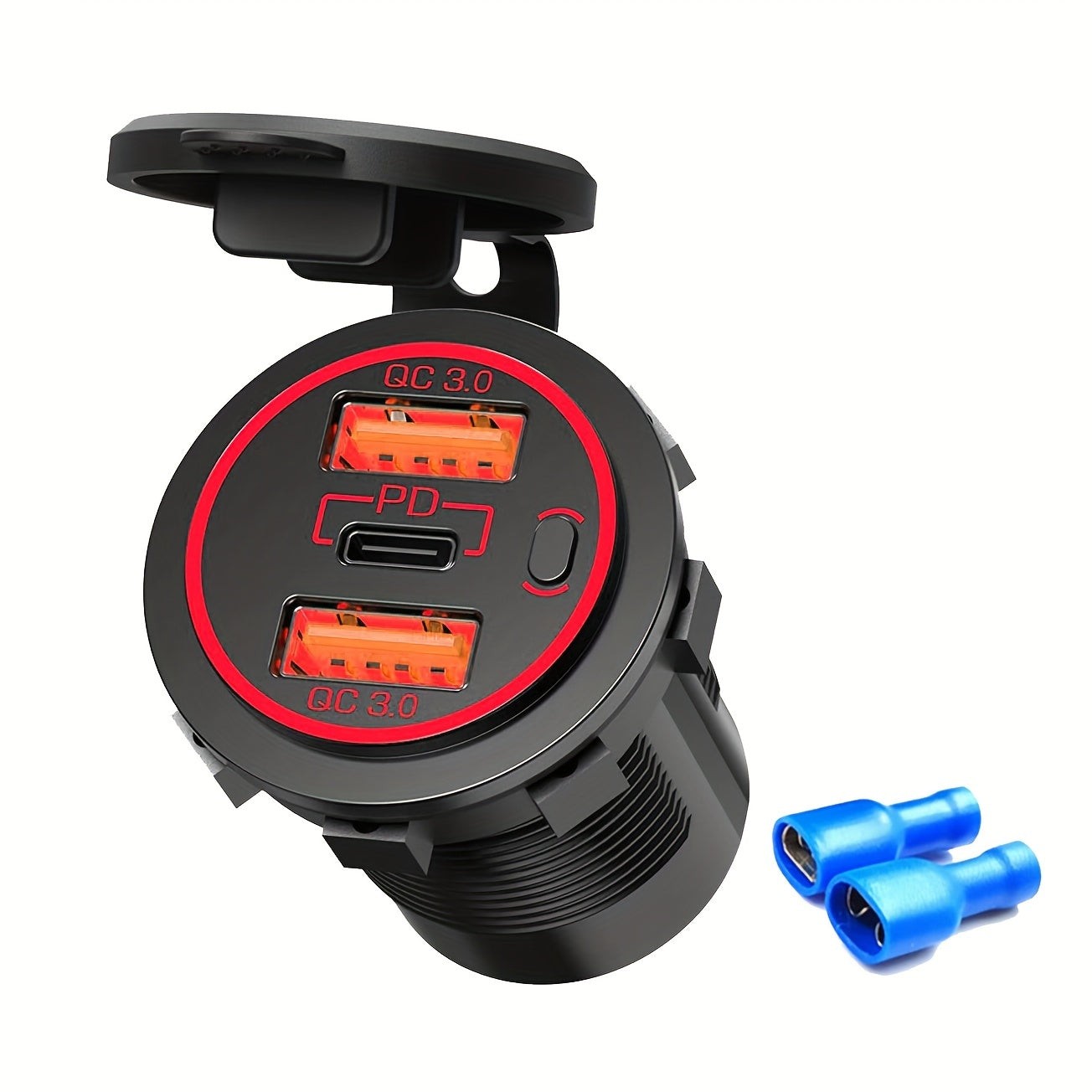 3-In-1 Car Charger USB C QC3.0 PD3.0 Fast Charge 12V 24V Adapter