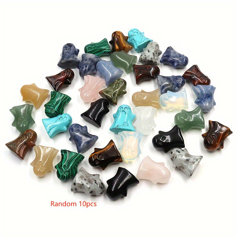 10 dona Tabiiy Kvarts toshlari va Xuddi O'liklar Haykali uchun Xalloween Uy Dekori