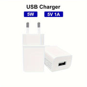 5W USB devor zaryadkasi EU roʻzgʻori 5V 1A universal quvvat manbai uchun mobil telefonlar, planshetlar, dronlar