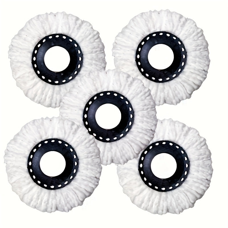 5 ta Mikroto'qima Spin Mop O'rnini Boshlash Boshliqlari - 360° Aylanuvchi, Nam va Quruq Pol Tozalash uchun Ideal, Saqlash Oson, Uy Tozalash uchun Zarur