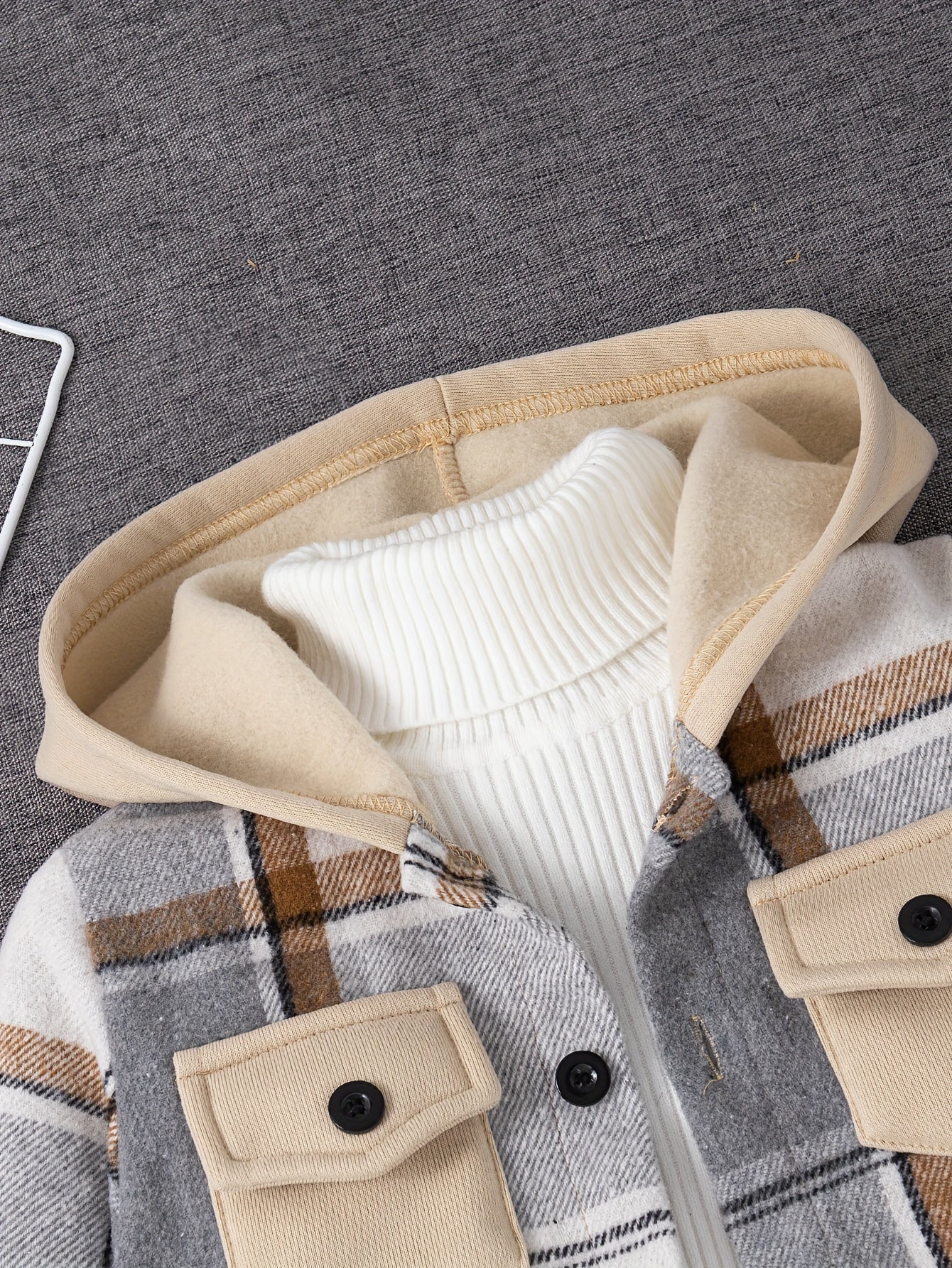 Boys' Plaid Hoodie and Joggers Set Long Sleeve Spring Fall Casual