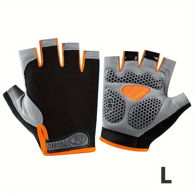 Half-Finger Breathable Polyester Fitness Gloves for Outdoor Sports Non-Slip