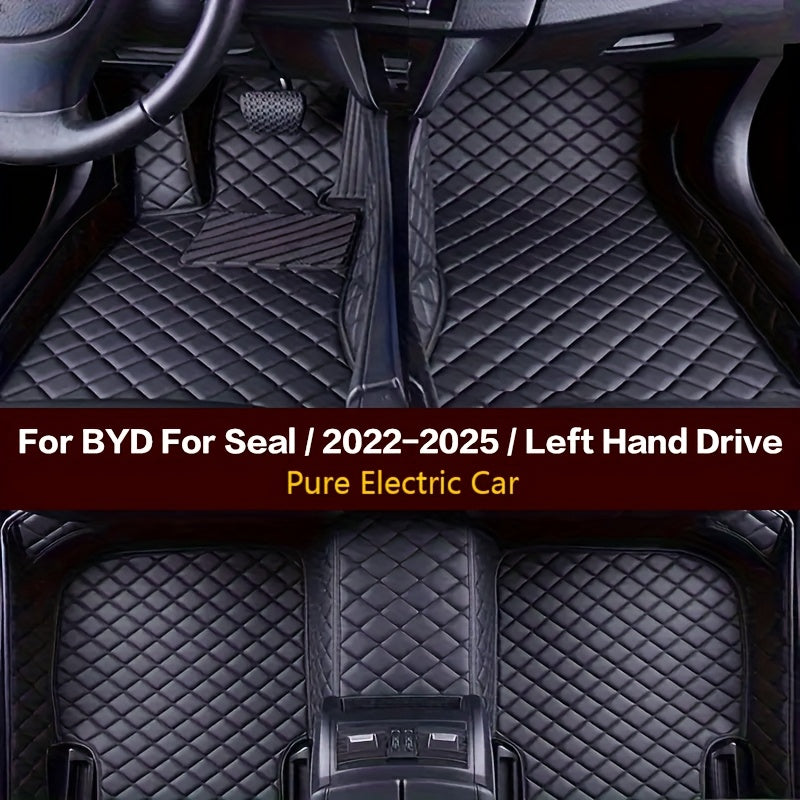 Car Floor Mats Leather Full Set for Electric Car Interior Foot Pads