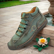 Women's Retro Chukka Boots Faux Cover Leather Ankle Boots Light Blue Brown Rubber Sole