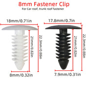 50Pcs Auto Fasteners Car Clips Bumper Fender Retainers Plastic Rivets Black White