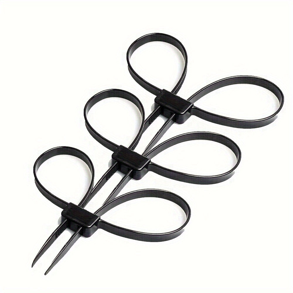 Black Nylon Zipper Ties Set 1/3/10pcs Weatherproof Non-Slip Break Resistant