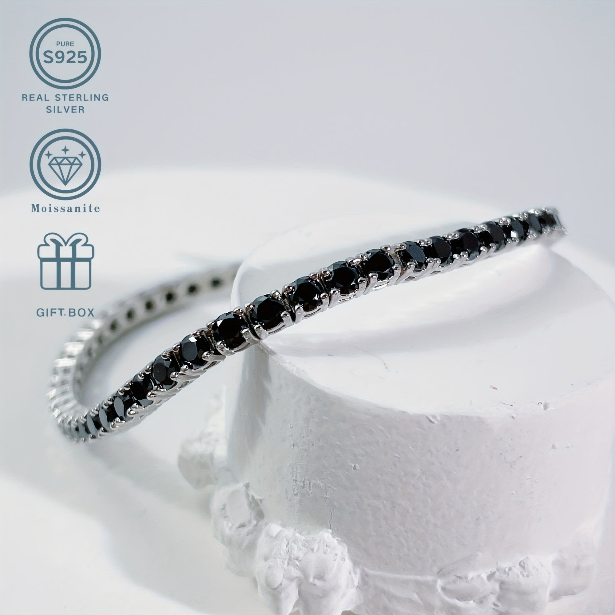 Браслет из стерлингового серебра с моиссанитом в форме сердца, 0.1 карата, подарок на День святого Валентина