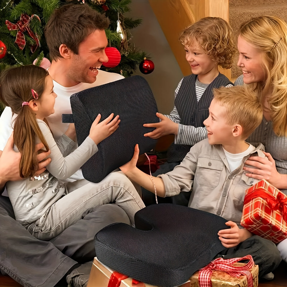 Набор из 2-х подушек с медленным восстановлением формы, включая 1 подушку для поддержки поясницы и 1 подушку для обеденного стула для офисного кресла, автомобильного бустера и других. Обеспечивает поддержку спины и комфорт.