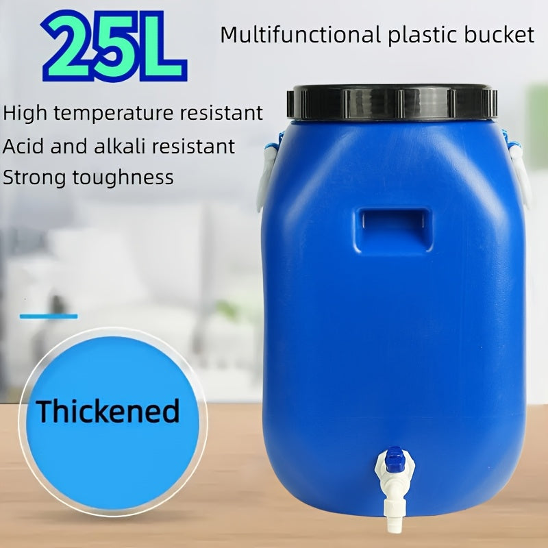 25L Heavy-Duty HDPE Plastic Bucket with Secure Lid for Cleaning and Outdoor Use