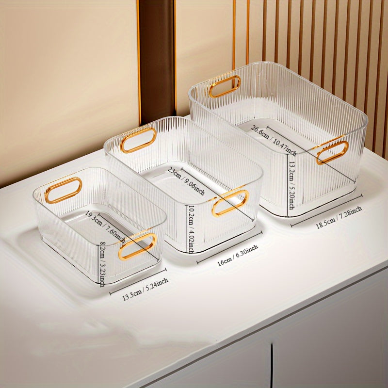 Desk Organizer Drawer Storage Box Transparent Plastic Makeup Bathroom Partition Dressing Table Container