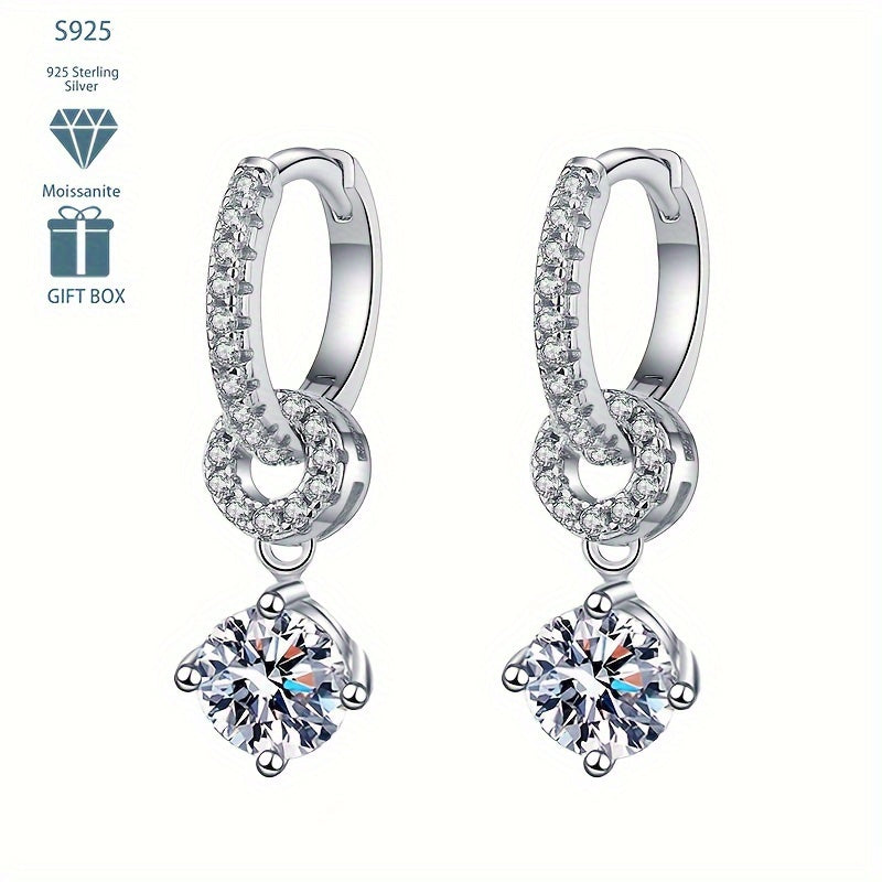 Ayollar uchun 5 ta rangda Sterling Silver Moissanite tushirish sirg‘alari