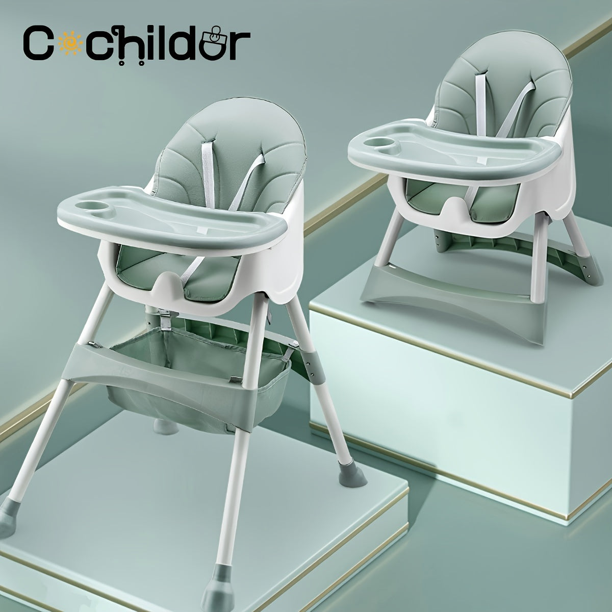 Silla alta para niños con bandeja desmontable, asiento multifuncional para comer para niños