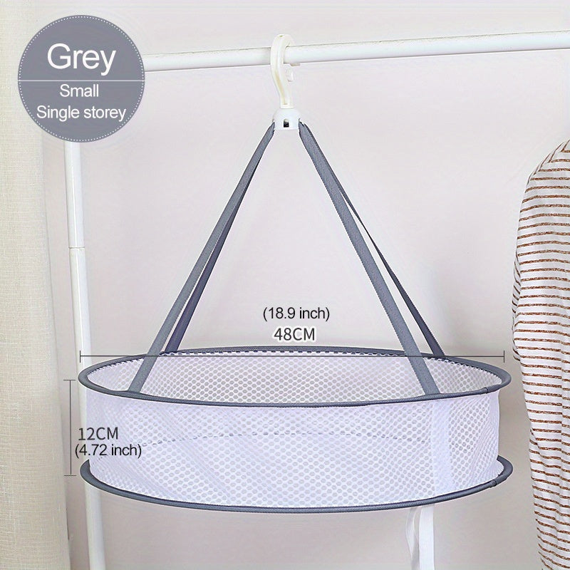 Foldable Hanging Sweater Drying Net with Anti-Deformation Basket for Shirts Socks Underwear