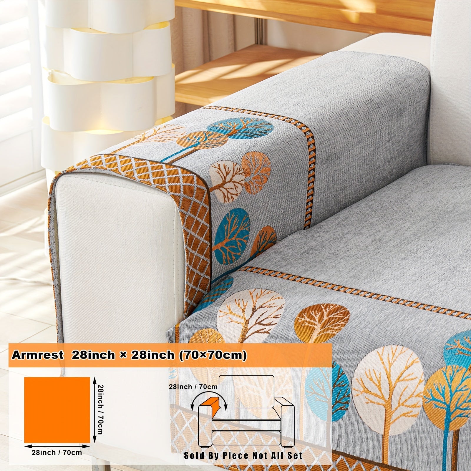 Bohemian Moonlit Trees Sofa Cover for Single to Quadruple Seaters Pet-Friendly Machine Washable Viscose