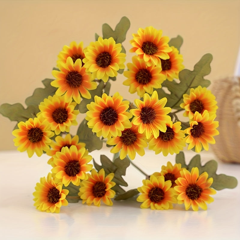 Autumn Daisy Artificial Flower Bouquet for Weddings Home Decor Plastic Arrangement