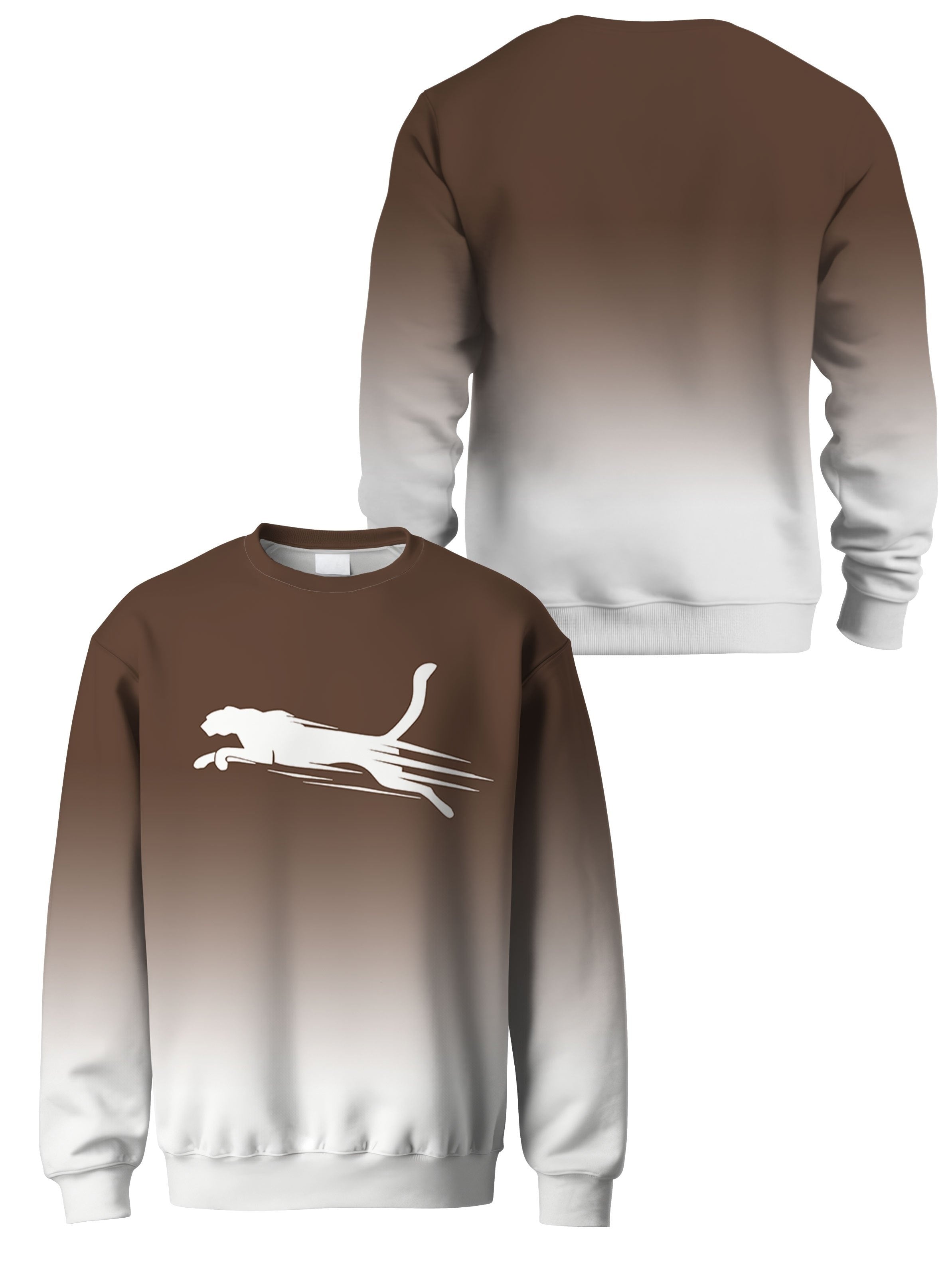 Men's Gradient Crew Neck Sweatshirt with Cartoon Print Polyester Spandex Regular Fit Casual Sports