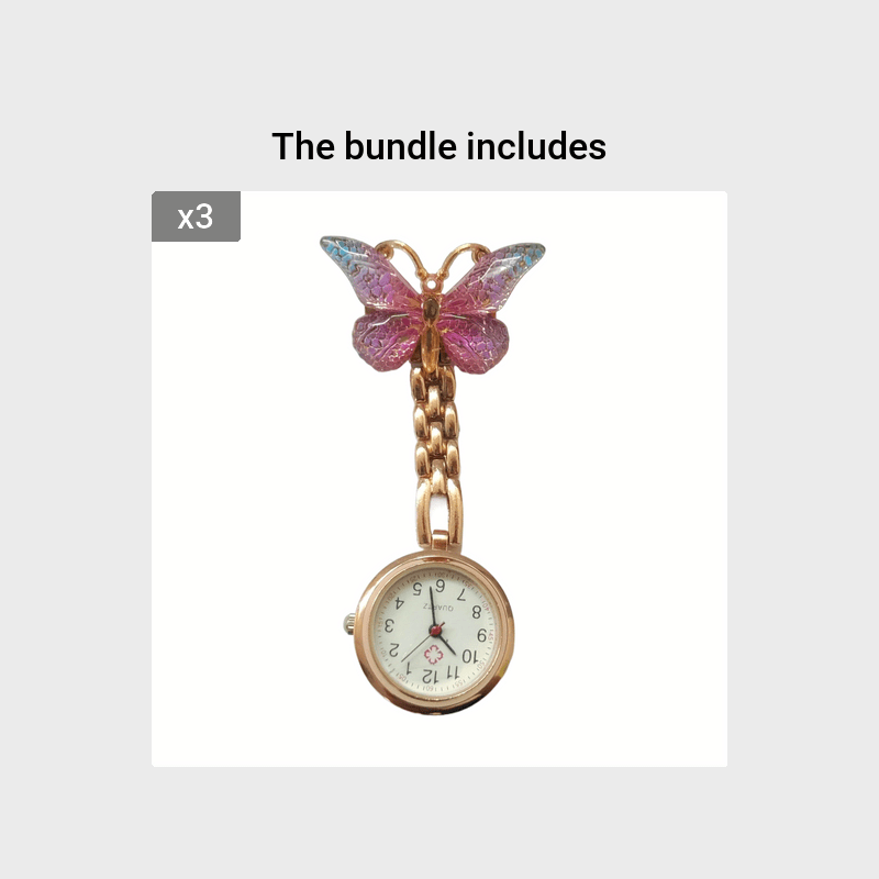 Nursing va talaba uchun chiroyli, quyon shaklidagi kvarts cho'ntak soati, klip va aniq ko'rsatkich bilan