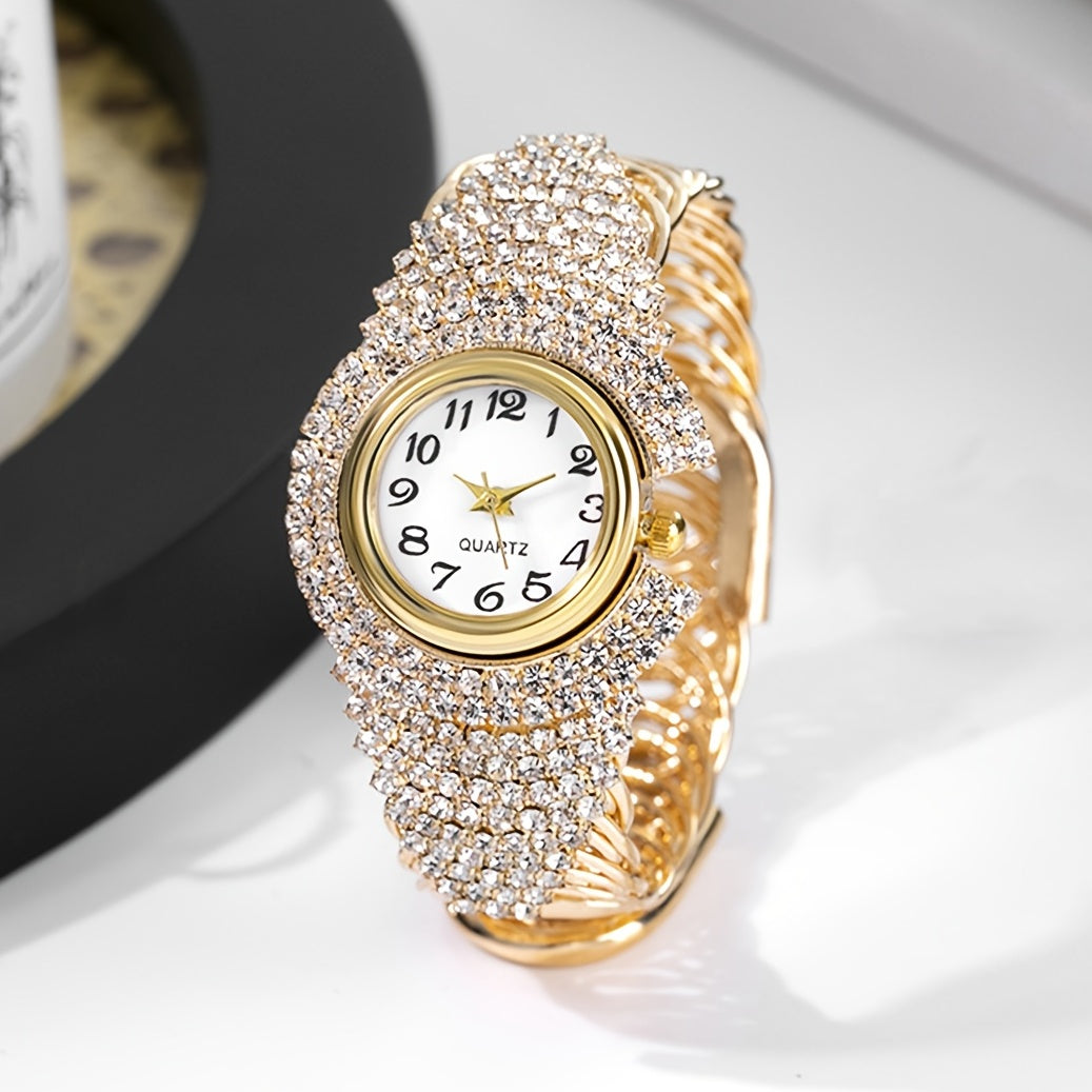 Women’s Bohemian Luxe Watch with Rhinestones and Elegant Design