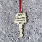 Adorno de Navidad de madera 2024 para la primera decoración del hogar, árbol festivo o coche