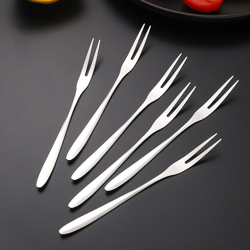 Stainless Steel Fruit Forks Set for Desserts Salads and Cakes 10 Pieces