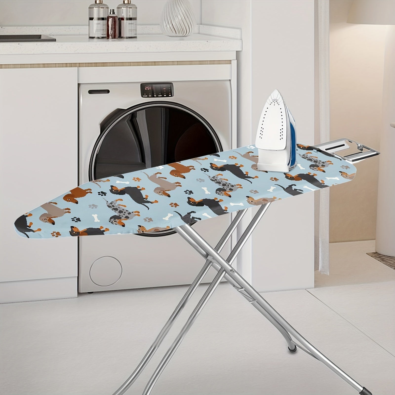 Dustproof Ironing Board Cover with Dachshund Pattern, Waterproof, Easy to Install
