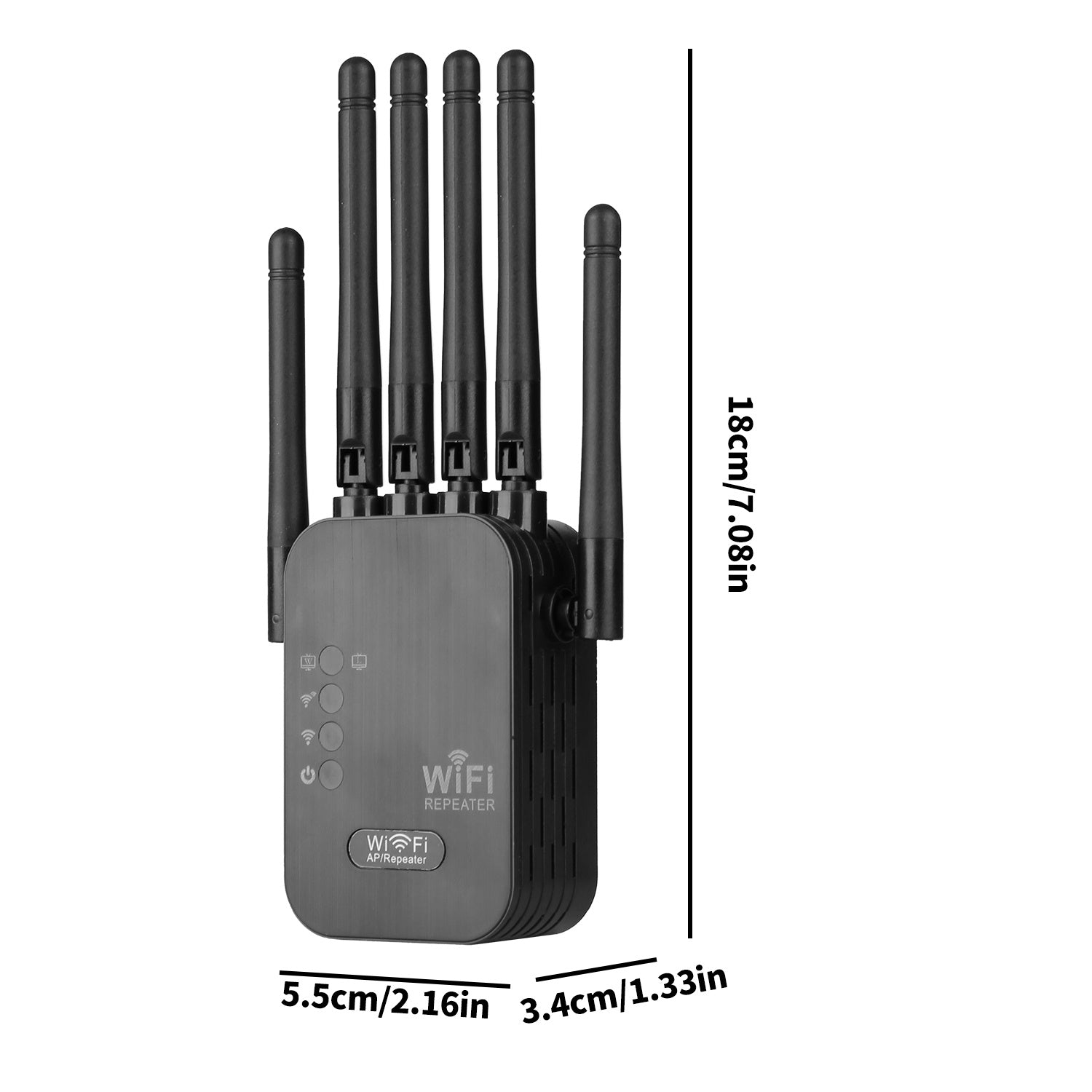 Extensor WiFi de doble banda 2.4G/5GHz 1200Mbps con puerto Ethernet y 6 antenas