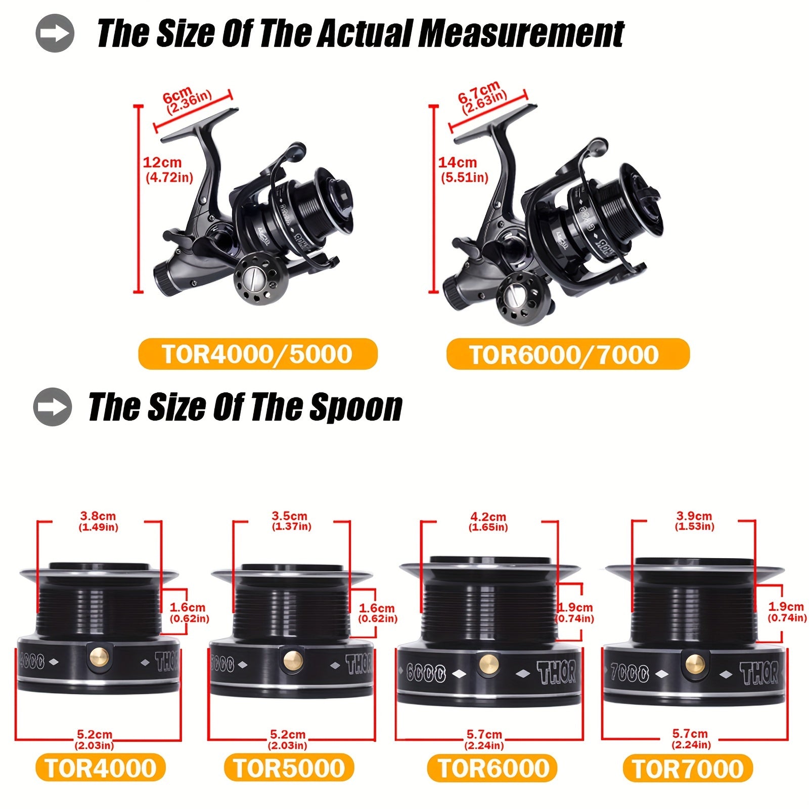 Spinning Fishing Reel 7+1BB Aluminum Alloy 10-25kg Double Drag Carp Tackle