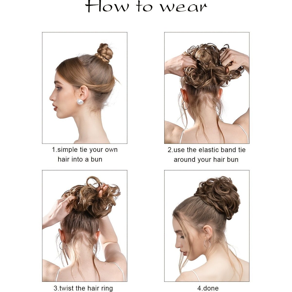 Ayollar uchun elastik, mo'rt, qalin soch halqali kauchuk bant, ponytail va bunlar uchun