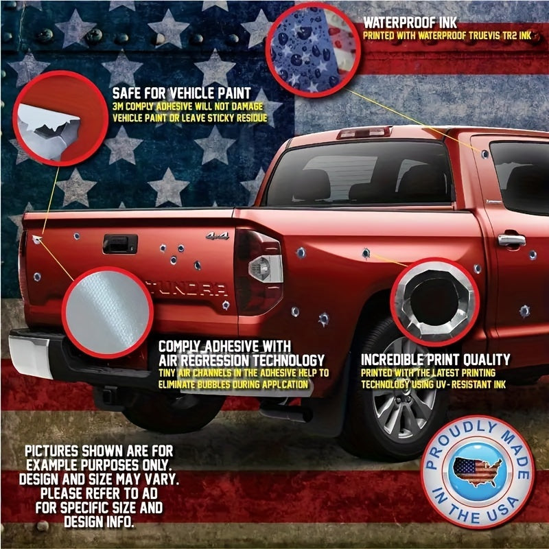 24pcs 3D Realistic Bullet Hole Stickers Waterproof Car Decor Prank Gadgets