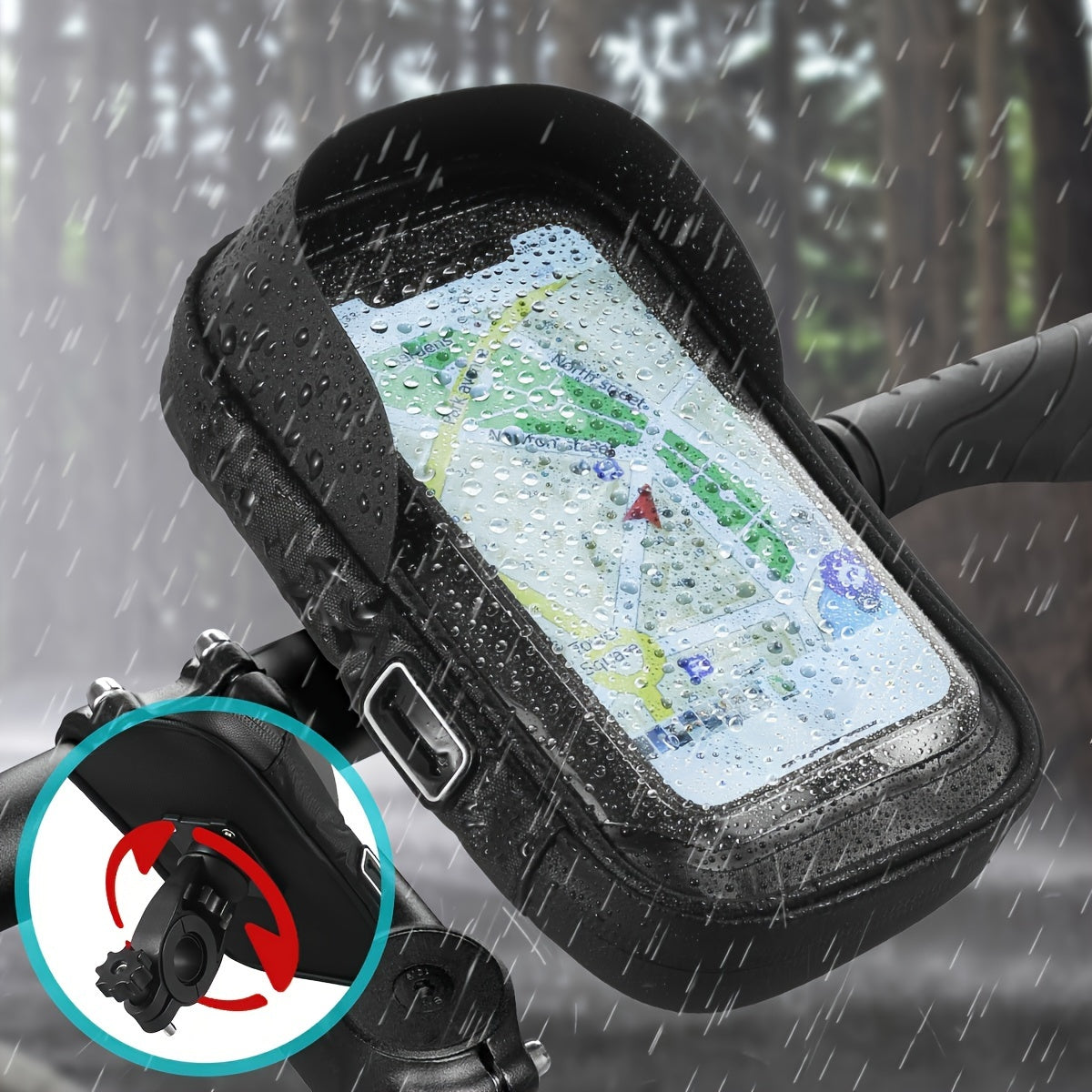 Unisex Waterproof TPU Bicycle Handlebar Phone Bag Front Frame Mount
