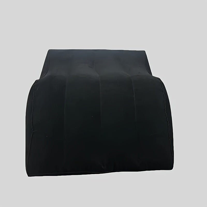 Almohada inflable para piernas con respaldo de felpa para viajes, camping y uso en el hogar