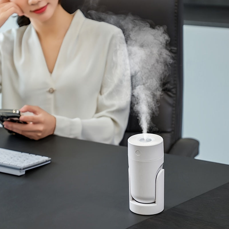 USB quvvatlangan 1 dona Ultrasonik Mini Namlagich, Portativ Aroma Diffuzori bilan. Jim ishlash, 220mL sig'im, plastik material. Turli xonalar uchun mos, ≤36V.