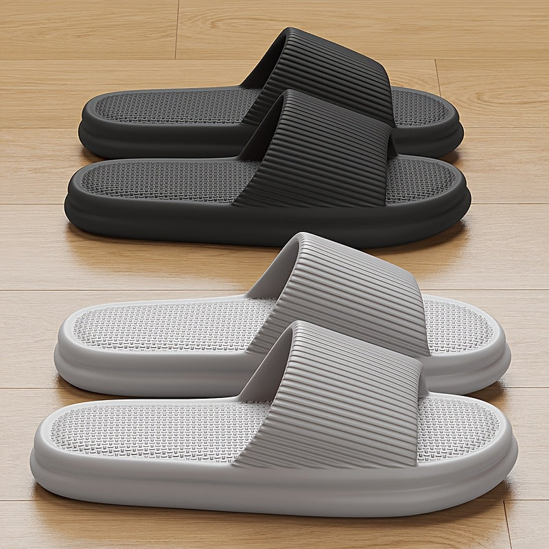 Plus Size 48-49 EVA Slides for Indoor Outdoor Non-Slip Quick-Dry Black