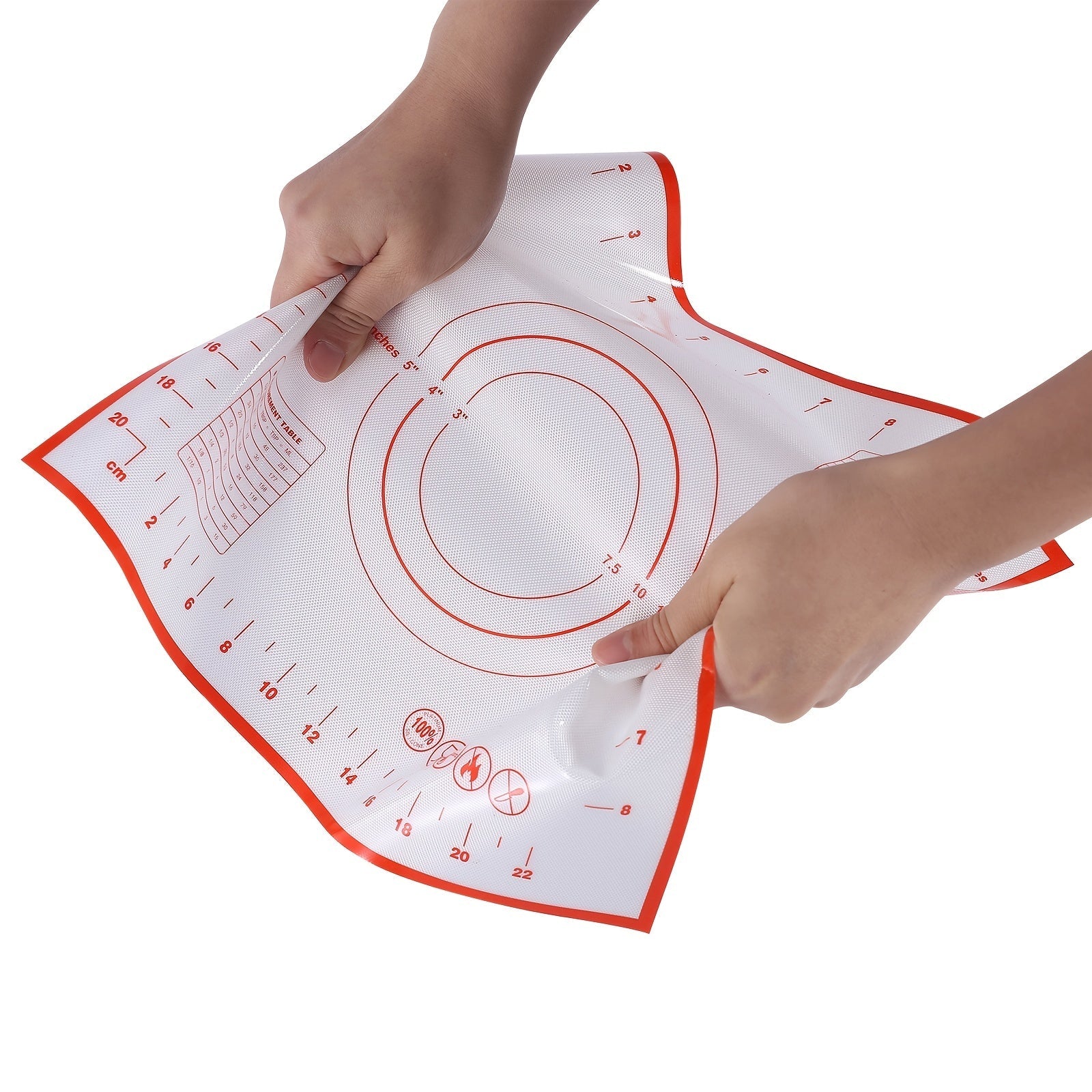 Silicone Kneading Board and Pastry Mat Set with Measurement Guide, Non-Stick Baking Mat, 40x60cm