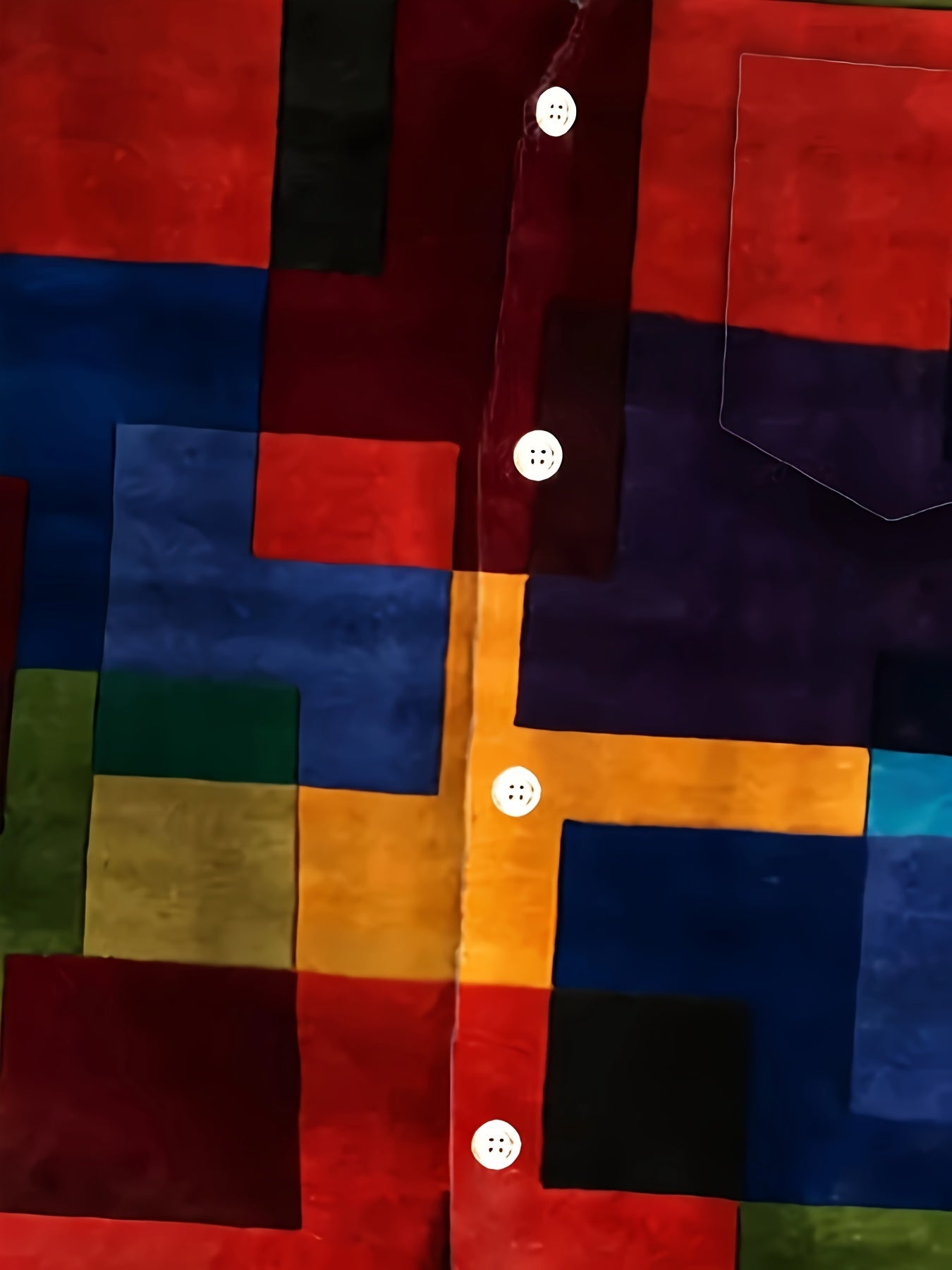 Men's Plus Size Short Sleeve Button-Up Shirt with Geometric Print Polyester Summer