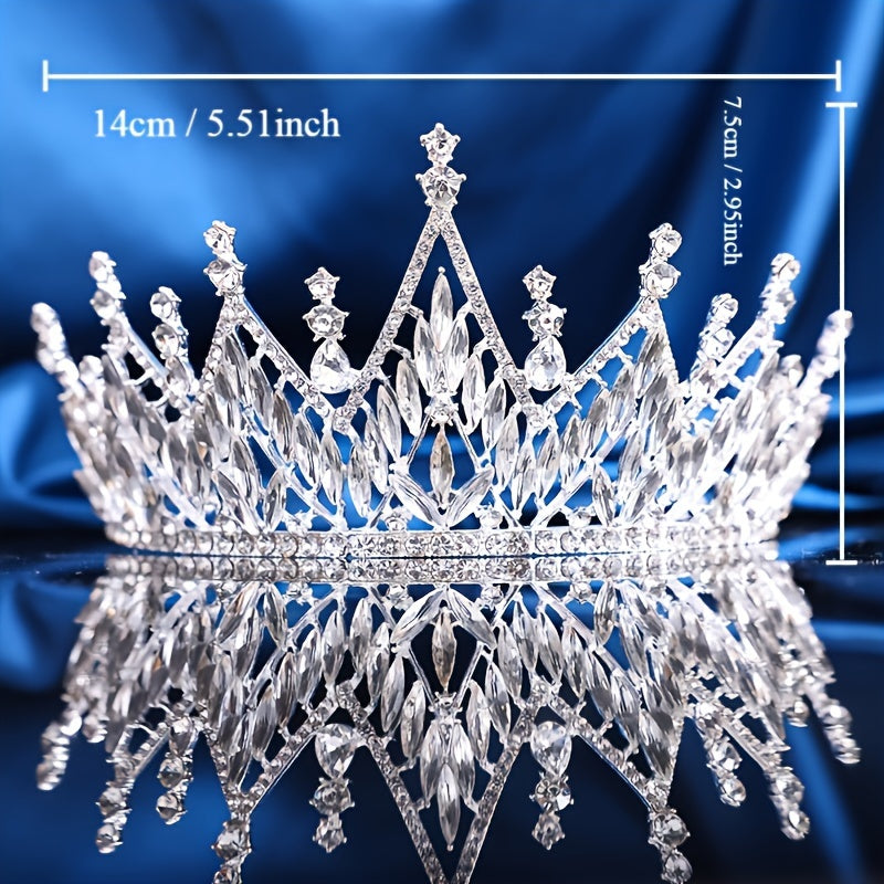 Vintage to'yli tiara alloy kristal taqini romantik qirolicha uslubi ayollar uchun