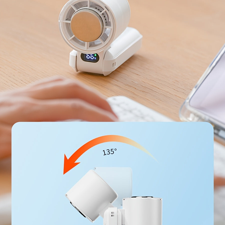 Portativ yig'iladigan qo'l fan, 100 tezlikli turbo, USB bilan qayta zaryadlanadigan, kiyish uchun mo'ljallangan dizayn