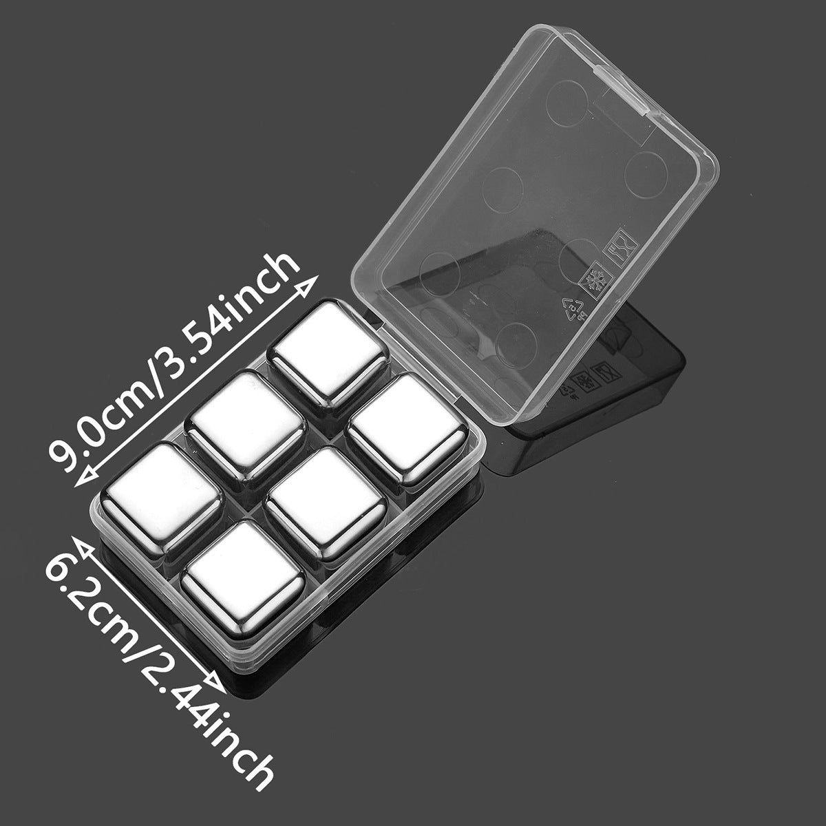 Juego de cubos de hielo de acero inoxidable para whisky, vino tinto, reutilizables, congelación rápida, 4-12 piezas
