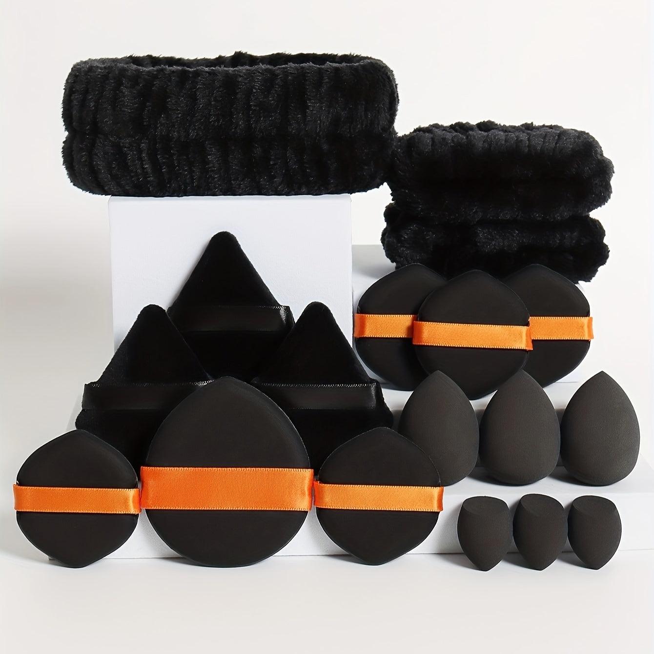 18-Piece Makeup Sponge and Brush Set with Puffs and Accessories for All Skin Types