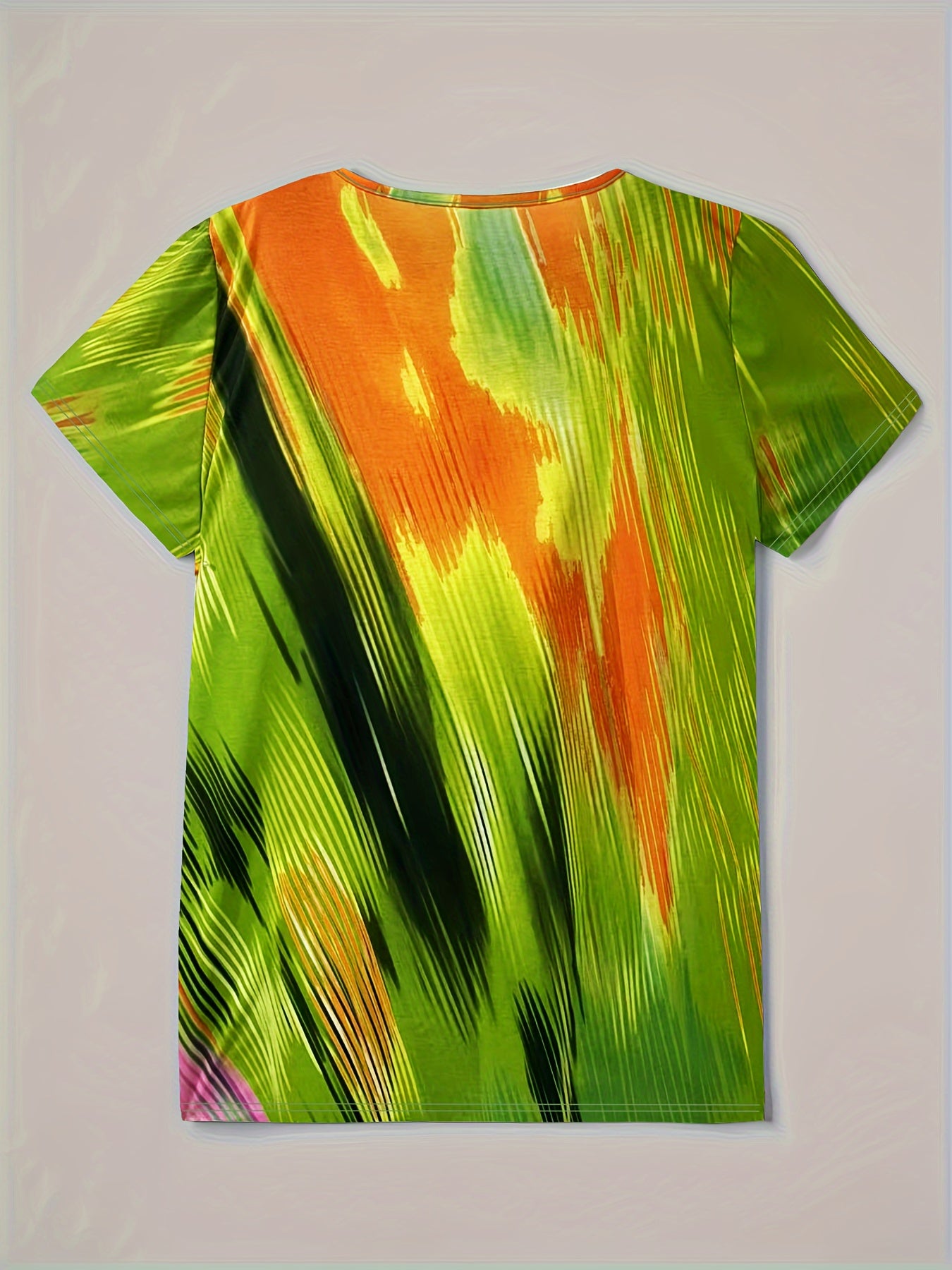 Plus Size Women's Casual Ombre Short Sleeve V Neck T-Shirt